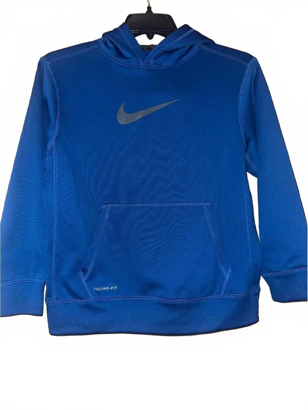 Nike Therma-Fit Blue Hoodie Sweatshirt Boys Size Large